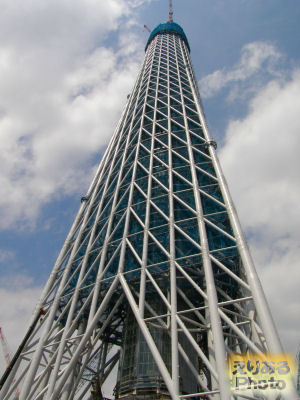 338mの東京スカイツリー(2010年4月3日撮影)