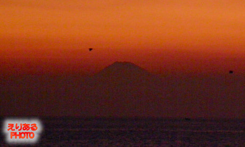 夕焼け空の富士山＠南房総・館山