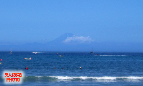 南房総・館山・北条海水浴場から見た富士山