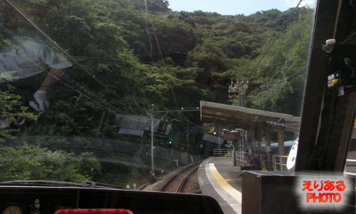 伊豆急リゾート21EX黒船電車の車窓から、伊豆北川駅