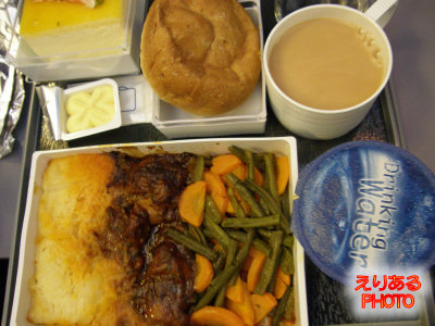 バリ島からシンガポールまでの機内食