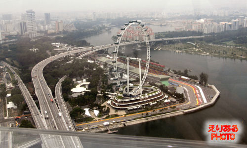 マリーナ・ベイ・サンズのスカイパークから見た風景 - シンガポール・フライヤー