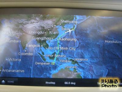 日本へ向かうガルーダ・インドネシア航空機 航路