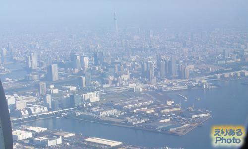 飛行機から見た東京スカイツリー