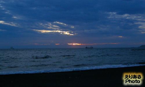 館山北条海岸からの夕陽