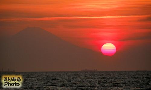 館山北条海岸からの夕陽 2015年7月25日