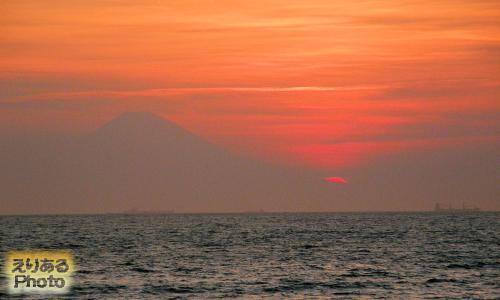 館山北条海岸からの夕陽 2015年7月25日