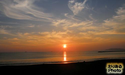 館山北条海岸からの夕陽 2015年7月26日