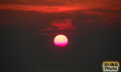 館山北条海岸からの夕陽 2015年7月26日