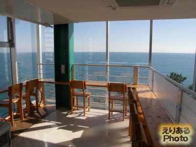 高知県立坂本龍馬記念館の談話室「海窓」からの風景