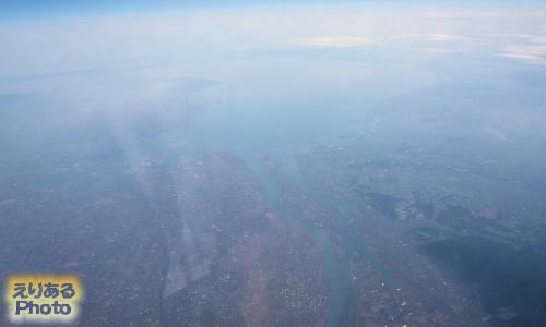 飛行機から見た木曽川と長良川
