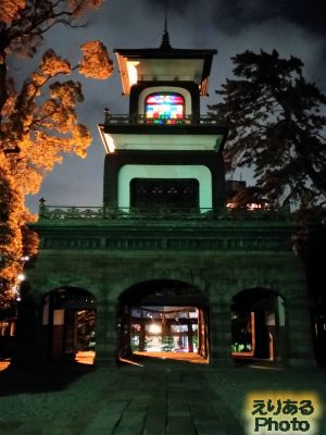 夜の尾山神社